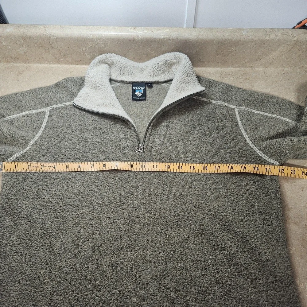 Kuhl Alfpaca Fleece Sweater Mens Medium‎ Brown 1/4 Zip Pullover Outdoor Warm